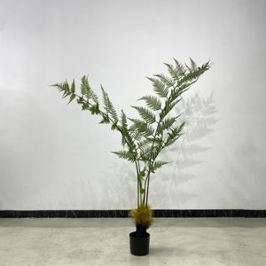 Décoration de jardin et de maison Fougère artificielle Bonsaï Plante en pot de soie en plastique - Product Image 3