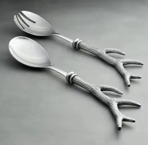 Ensemble de couverts en argent plaqué avec poignées en fer personnalisé pour la décoration de table de mariage à domicile - Product Image 3