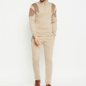 Conjunto de sudaderas y pantalones de chándal con cremallera de cuarto de panel múltiple para hombre, ropa para correr con cuello levantado, ropa técnica estampada - Product Image 2