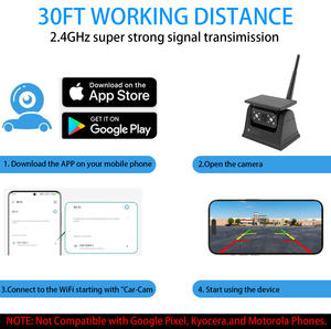 Caméra de recul sans fil alimentée par énergie <span class=keywords><strong>solaire</strong></span> 300M pour voitures avec aimant, batterie intégrée et application mobile Wi-Fi - Product Image 6