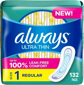 Coussinets Always Ultra Thin sans ailes, taille 1, réguliers, 132 unités (3 paquets de 44) - Product Image 4