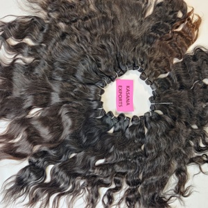 Venta al por mayor 100% Virgen de doble trama de la onda profunda extensiones de cabello humano crudo indio máquina de procesamiento sin cutícula alineados cabello Remy - Product Image 2