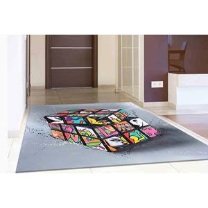 Alfombra con Diseño de Cubo de Rubik: Decoración Personalizada para Sala de Juegos, Alfombra Suave con Pelo Largo - Product Image 4