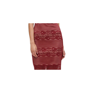 Abito da cocktail rosso vintage floreale da donna For Guess, modello aderente a vita impero, senza spalline, ricamato con volant, taglia 4, per l'estate - Product Image 3