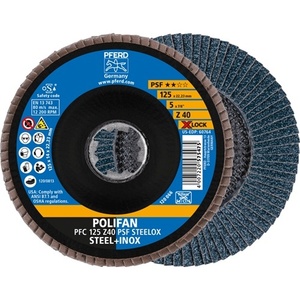 แผ่นขัดทรงกรวย X-LOCK PSF Z STEELOX ซีร์โคเนีย คอรันดัม 125 มม. ความหยาบเบอร์ 40 ยี่ห้อ Z HORSE แพ็ค 10 ชิ้น - Product Image 1
