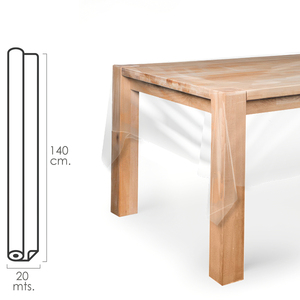 Rotolo di tovaglia in tela cerata antimacchia, 140 cm x 20 metri. Trasparente - Product Image 1