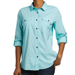 Camisas de trabajo de manga larga para mujer Bordado de impresión de logotipo personalizado para oficina de negocios corporativa Uniforme Tops Fábrica - Product Image 4