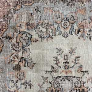 Alfombra Antigua, Alfombra Turca de 3.6x7 pies, Alfombra de Lana Marrón - Product Image 4