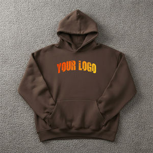 Logo imprimé DTF personnalisé 580gsm 100% coton hiver hommes basiques sweats à capuche de haute qualité coupe ample poids lourd surdimensionné Hip Hop - Product Image 1