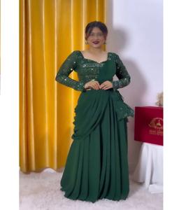 Haut en velours de viscose épais de haute qualité avec un ensemble Sharara élégant pour des occasions élégantes - Product Image 1