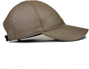Casquette de baseball en cuir PU unisexe, casquettes classiques ajustables en cuir noir solide blanc pour hommes - Product Image 4