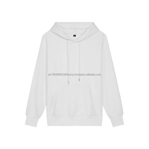 เสื้อฮู้ดดี้แบบสวมหัว ผ้าโพลีเอสเตอร์ผสมคอตตอน ทรงหลวม ไหล่ตก สีดำ ขาว แดง สำหรับทุกเพศ พิมพ์โลโก้ได้ตามต้องการ - Product Image 5