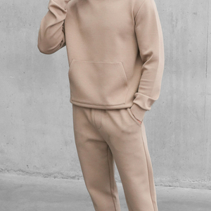 Ensemble survêtement unisexe avec sweat-shirt à capuche surdimensionné et pantalon de survêtement en tissu épais, motif uni, broderie personnalisée, logo personnalisé - Product Image 5