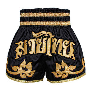 Pantalones cortos de Muay Thai para hombre, shorts de lucha libre, de boxeo, personaliza tu logo - Product Image 4