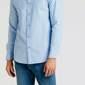 เสื้อเชิ้ตแขนยาวสำหรับผู้ชายเสื้อเชิ้ตลำลองแบบติดกระดุมเสื้อทำงานผ้าเดนิม - Product Image 4