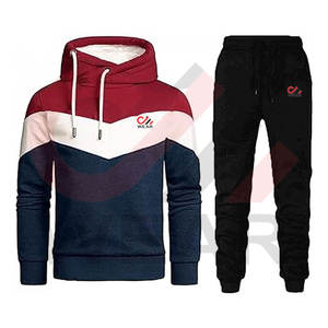 2025 Conjuntos de chándal con capucha atléticos de invierno de estilo sólido informal para hombres Chándal de bloque de color en todos los tamaños y colores disponibles - Product Image 1