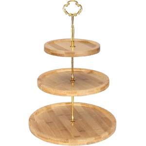 <b>3</b>-<b>Tier</b> Wooden <b>Cake</b> <b>Stand</b> Wedding <b>Cake</b> Display <b>Cake</b> <b>Stand</b> Support Custom Design Manufacture in Good Price - Product Image 1