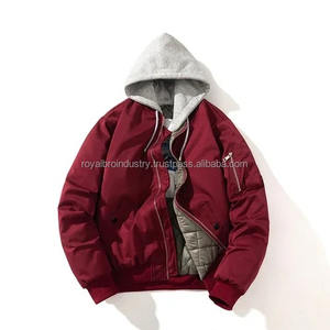 Blouson aviateur pour homme, grande taille, uni, hiver, décontracté, coupe-vent, parka rouge rose, vintage, tendance, veste de baseball, imperméable - Product Image 3