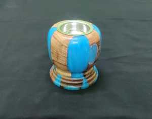 Hermoso Candelabro de Madera Epoxi Hecho a Mano con Latón, Combinación de Azul Naranja y Rosa, Decoración del Hogar de Alta Calidad, Venta al por Mayor para Navidad - Product Image 2