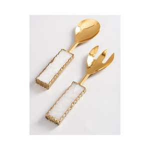 ชุดอุปกรณ์เสิร์ฟสลัดสแตนเลสสตีลคุณภาพสูง ดีไซน์หรูหรา พร้อมด้ามจับสวยงาม สำหรับเสิร์ฟบนโต๊ะอาหารระดับไฮเอนด์ - Product Image 5