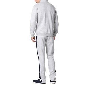 เสื้อแจ็คเก็ตผู้ชายคอตั้งแบบมีสีตัดกัน เอวยางยืด ระบายอากาศได้ดี ผลิตจากผ้าฟลีซ โพลีเอสเตอร์/คอตตอน สำหรับฤดูหนาว พร้อมกางเกงวอร์มขายาวสำหรับวิ่งจ๊อกกิ้ง - Product Image 4