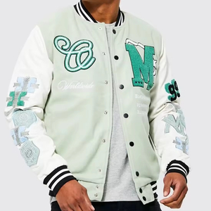 High Quality Unisex College Baseball Letterman Varsity Jacket <b>Hip</b> Hop Winter Formal Custom Front Chenille Embroidery 100% Nylon - Product Image 1