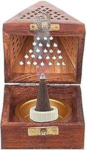 Brûleur Bakhoor traditionnel brûleur d'encens en bois et acrylique brûleur Bakhoor brûleur d'encens en bois de meilleure qualité pour la décoration intérieure de l'Inde - Product Image 2