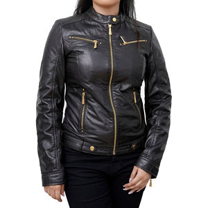 Wholesale Ladies Vintage Biker best leather <b>jackets</b> Casual Winter Wear Breathable and Warm with Cotton Filling at Nurak in 2025 - Product Image 5