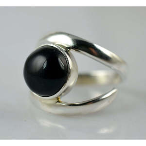925 Sterling Silver Handmade Black Onyx <b>Ring</b> Rhodium Plated July Birthstone Promise <b>Statement</b> Jewelry - Product Image 3