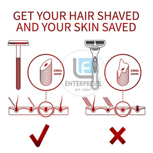 มีดโกนหนวดสแตนเลสแบบใช้ซ้ำได้ ทนทาน คุณภาพสูง ดีไซน์โดดเด่น ขายดีที่สุด - Product Image 4