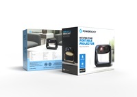 Projecteur LCD portable Powerology avec support rotatif, haut-parleurs intégrés, lampe LED HD 1080p, 700 lumens, garantie 1 an, home cinéma
