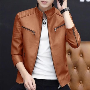 2024 hommes en cuir costume veste hommes coupe ajustée manteau court hommes mode veste en cuir Streetwear blazer décontracté vestes vêtements d'extérieur pour hommes - Product Image 6