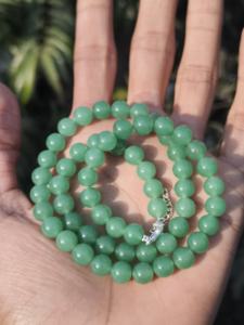 Collar de cuentas de aventurina verde natural, cuentas redondas de piedras preciosas de 8 mm, collar de cuentas curativas de aventurina natural, regalo de joyería para ella - Product Image 3