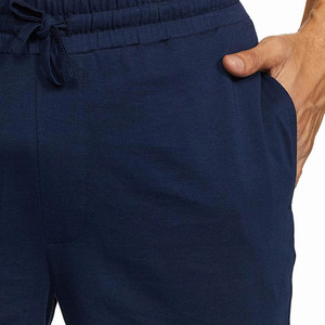 2024 hommes été ensemble couleur unie à manches courtes t-shirt avec bleu marine Shorts décontracté Streetwear entraînement deux pièces tenue - Product Image 3