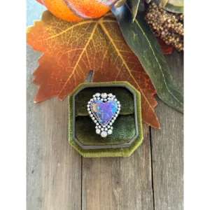Bague en argent sterling avec turquoise Mohave faite à la main dans le sud-ouest, taille 7.25 - Product Image 1