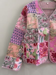 Veste matelassée en coton indien faite à la main, motif floral, manteau d'hiver rembourré - Product Image 2