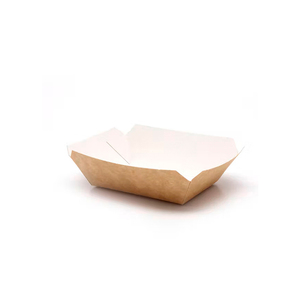 Plateau pour restauration rapide Kraft 8,5x12x5cm Taille L Papier Kraft 50 pièces B2B - Product Image 1