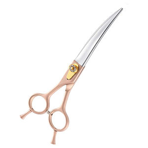 Ciseaux de toilettage pour animaux de compagnie en acier inoxydable incurvés de 7 pouces, de luxe, avec poignées confortables, sûrs, précis, faciles à utiliser et réutilisables, vente en gros - Product Image 3