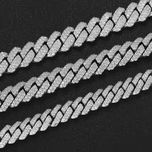 Cadena Cubana Unisex de Plata 925 con Diamantes de Moissanita de 16 mm, Collar Hip Hop Premium, Diseño Clásico de Eslabones Gruesos, Regalo para Hombre - Product Image 1