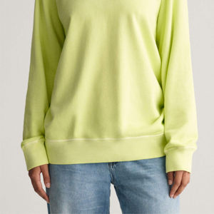 400gsm Streetwear Color sólido teñido moda manga larga cuello redondo mujeres sudaderas algodón personalizado teñido mujeres sudaderas - Product Image 6