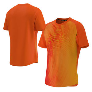 Camiseta de entrenamiento de punto con estampado para hombre - 100% poliéster y algodón jersey naranja - Product Image 5