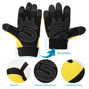 ถุงมือหนังวัวลายเมล็ดข้าวแบบอุตสาหกรรมถุงมือช่างหนังสแปนเด็กซ์ระบายอากาศได้ดีด้านหลังเป็นลามิเนต - Product Image 6