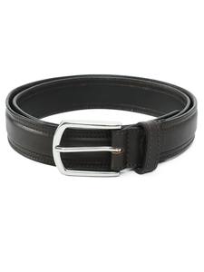 Mens Black Leather <b>Belt</b> With Gun Metal Buckle Authentic 100% <b>Vintage</b> Men's Genuine Leather <b>Belt</b> - Product Image 2