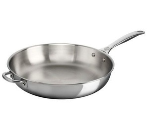 Sartén de cocina moderna al por mayor con fondo de sándwich, sartén antiadherente de acero inoxidable plateado duradero redondo - Product Image 5