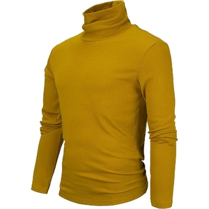 Venta al por mayor de calidad superior de los hombres de cuello redondo grueso primavera suéter nuevo poliéster de primera calidad Color sólido patrón antiarrugas - Product Image 3