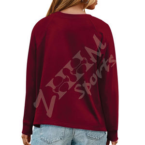 Sweat-shirts amples à col rond en polaire thermique imprimée pour femmes, à manches longues, coupe courte, avec logo personnalisé sur le devant, décontractés - Product Image 4