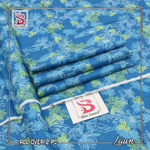 Bin Saeed Original Impreso 2PC Colección Tela Impreso Césped Camisa pantalón Precio razonable Hermosos colores y diseños - Product Image 1