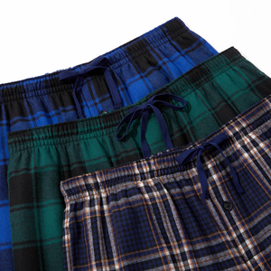 Pantalones de Pijama para Hombre Otoño/Invierno, Franela a Cuadros, Casuales, Cómodos, con Bolsillo, Cintura Elástica, Pantalones de Pijama para Hombre - Product Image 1