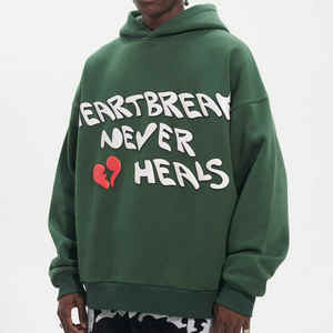 Sweatshirts à capuche et sweatshirts à épaules tombantes en coton épais avec logo personnalisé au prix de gros Nouveau design Streetwear pour hommes - Product Image 5