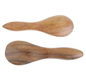 Masajeador de pies y cuerpo de color natural de madera Juego de masaje profundo de agarre Juego de 2 herramientas Diseño único de teca - Product Image 4